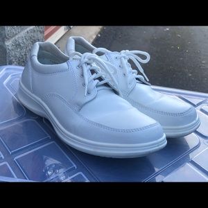 Flexi Men's White Leather Low Top Lace Up Shoes